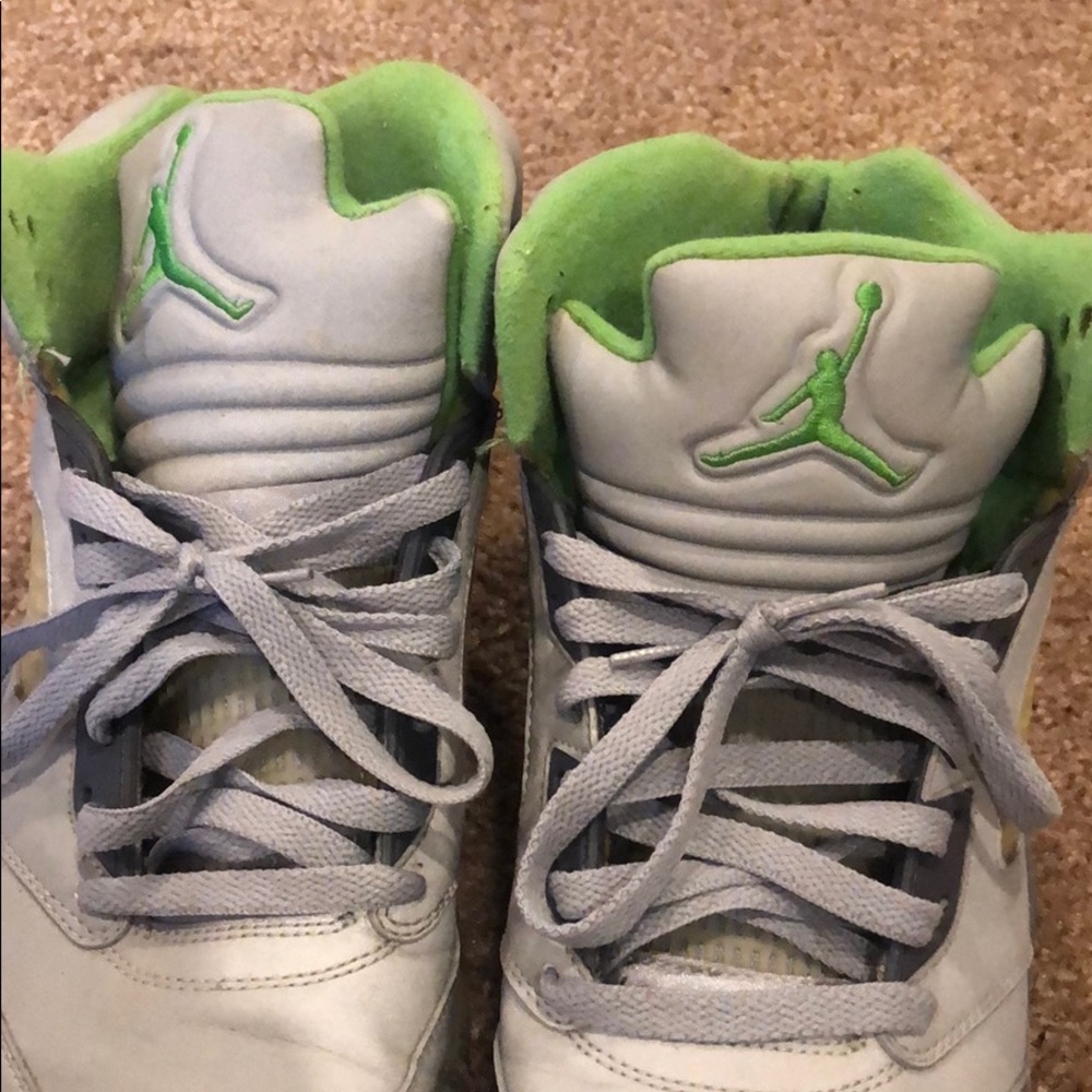 Jordan 5 Grey and green reflective